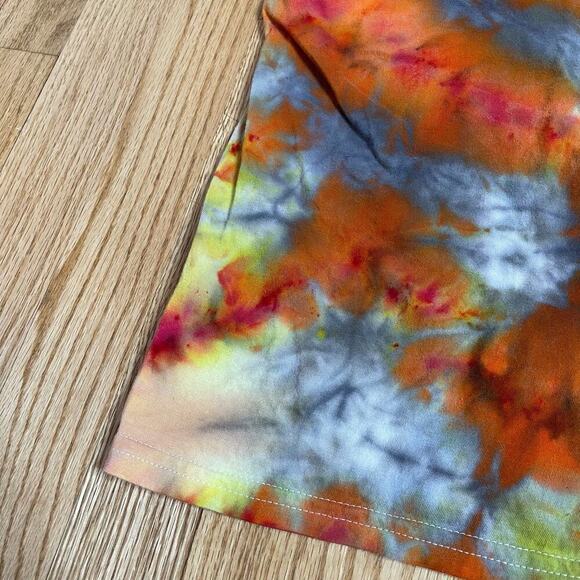 handmade tie dye unisex tshirt XL vneck silver orange galaxy - Picture 3 of 8